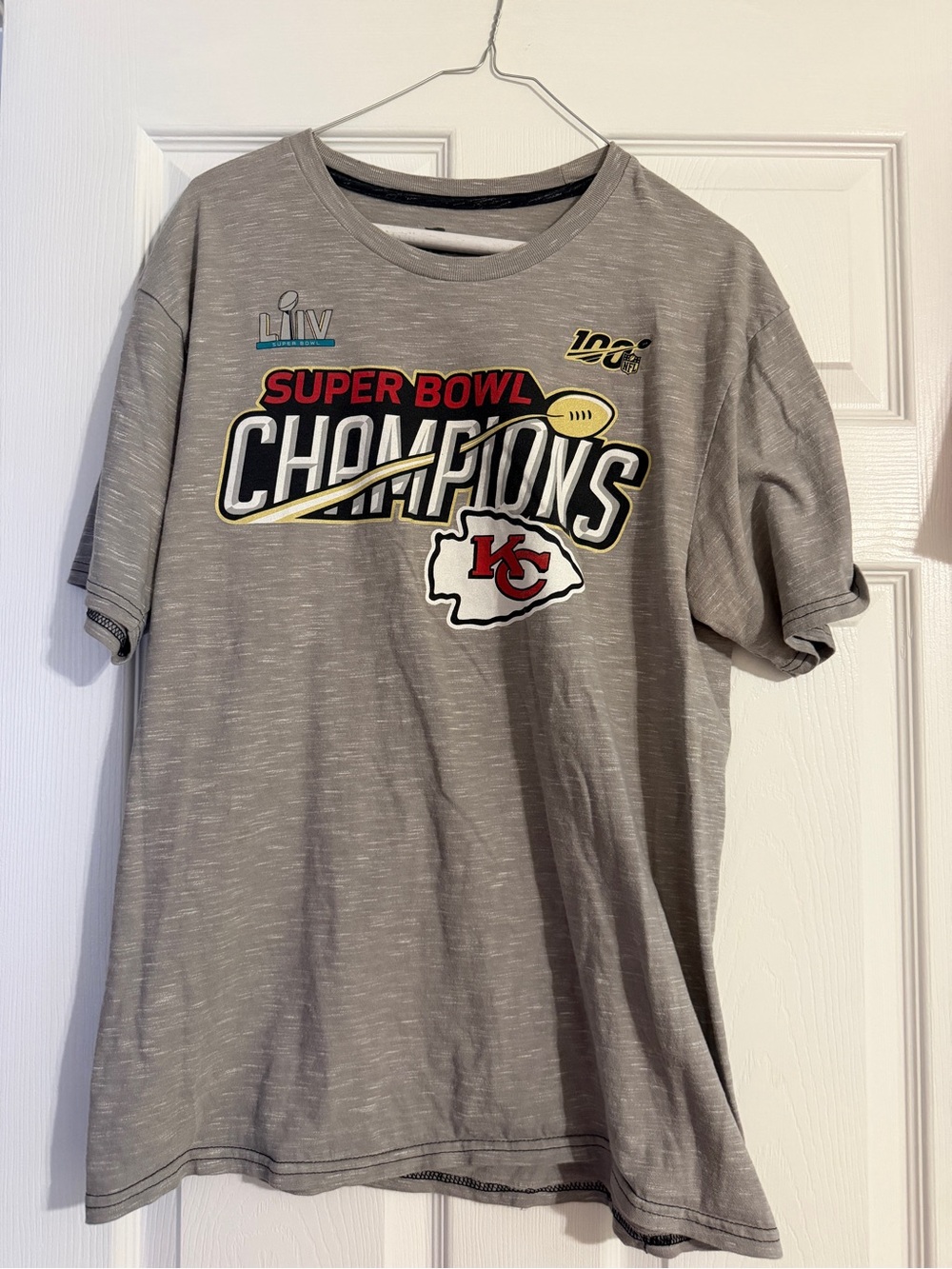Fanatics Gray Kansas City Chiefs Super Bowl Champions Tee